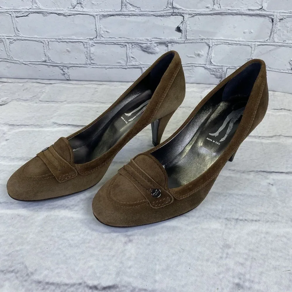 Belle By‎ Sigerson Morisson 4142 Sigaro Suede Designer Pumps Size 9.5 B Italy